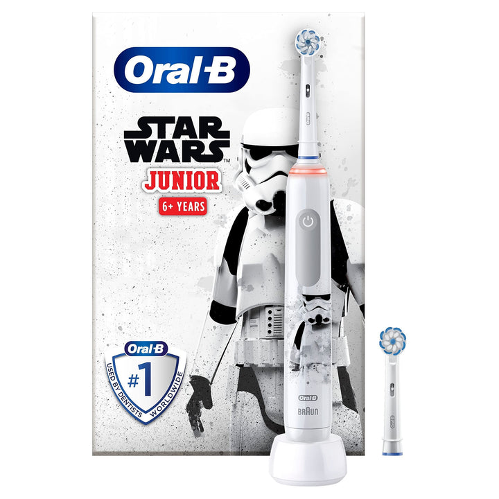 Oral-B Junior Star Wars Elektrische Zahnbürste/Electric Toothbrush für Kinder ab 6 Jahren, 2 Aufstec