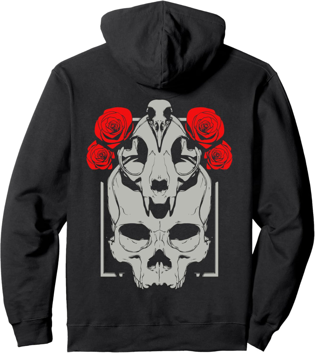 Goth Aesthetic Punk Metall Gothic Wicca Witch Geier Schädel Pullover Hoodie