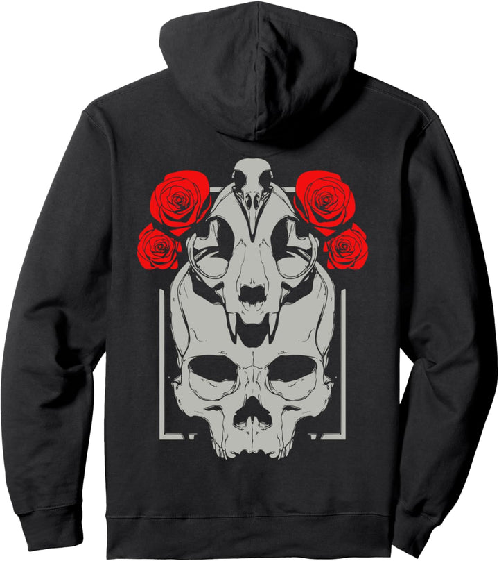 Goth Aesthetic Punk Metall Gothic Wicca Witch Geier Schädel Pullover Hoodie