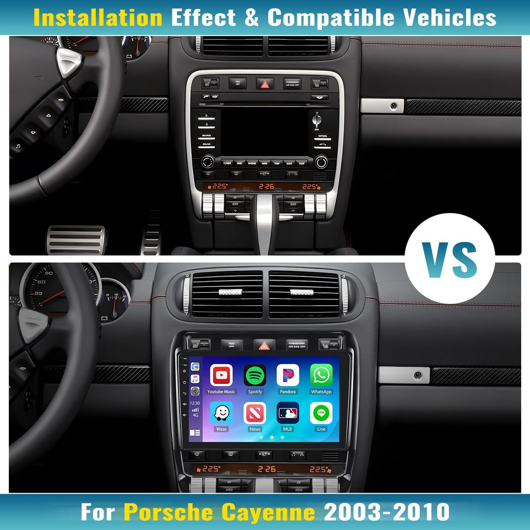 SIXTOP 2G+64G Android 13 Autoradio für Porsche Cayenne 2002-2010 mit Carplay Android Auto 9“ Autorad
