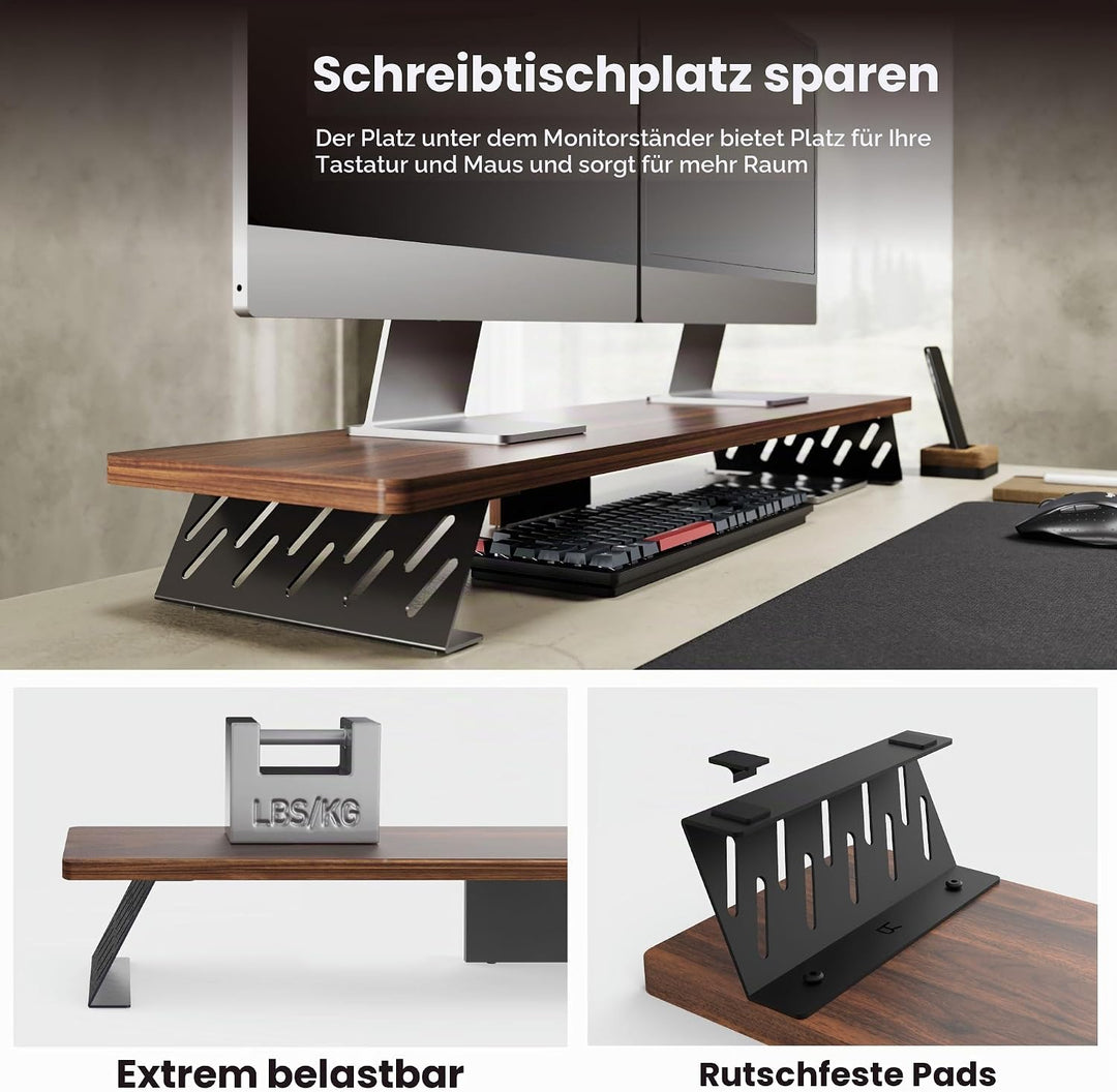 Fenge Dual Monitorständer mit Modernen Metallfüssen Multifunktionaler Bildschirmständer für Computer