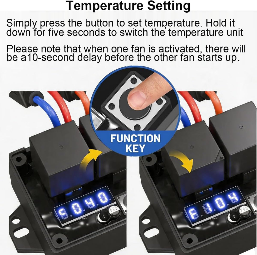 Gebildet Digitaler Elektrischer Radiator Doppellüfter Controller Schalter Set, 12V/24V Universal Dig