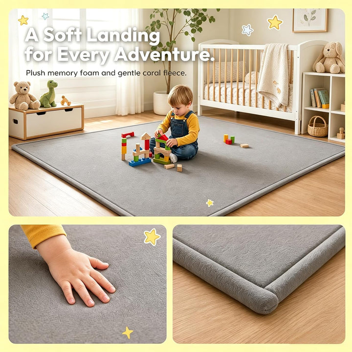 Krabbelmatte Baby 150x200cm, 2cm Dicke Spielmatte &amp; Bodenteppich | Multifunktionale Weiche Matte für