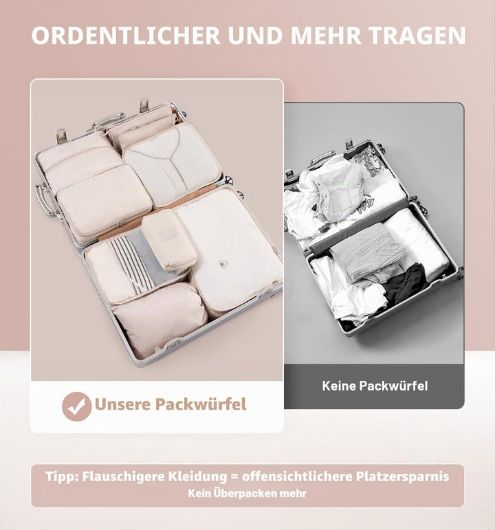 Meowoo Koffer Organizer Packing Cubes Packwürfel Reise Organizer Packtaschen 9-teilig Kleidertaschen