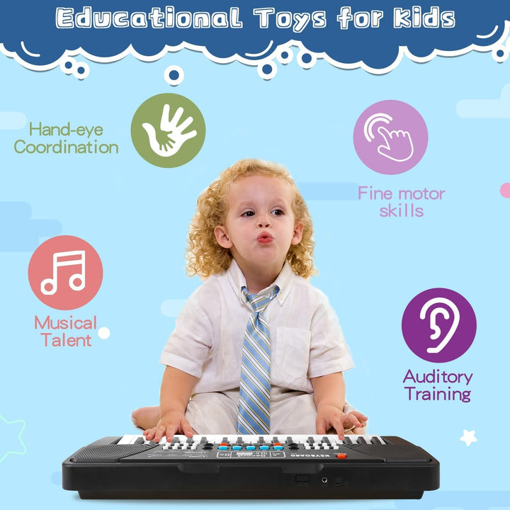 Klavier Keyboard, Digital Piano 37 Tasten Keyboard mit Mikrofon Multifunktions Musik Geschenk für Ki