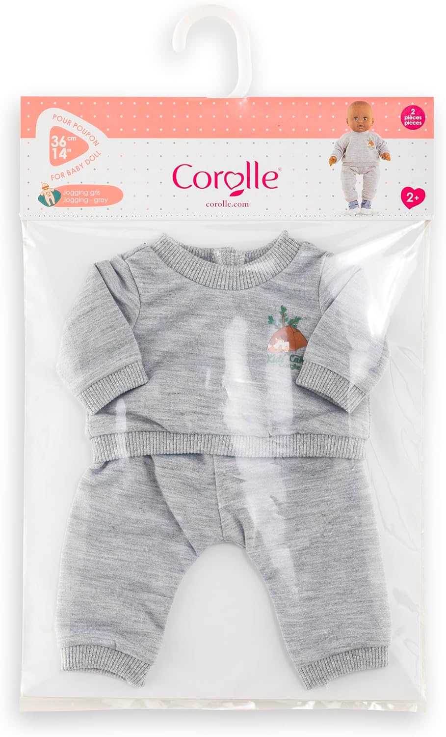 Corolle - Jogginganzug, grau, Kleiner Explorer, Kleidung, Puppe, 36 cm, ab 2 Jahren, 9000141990