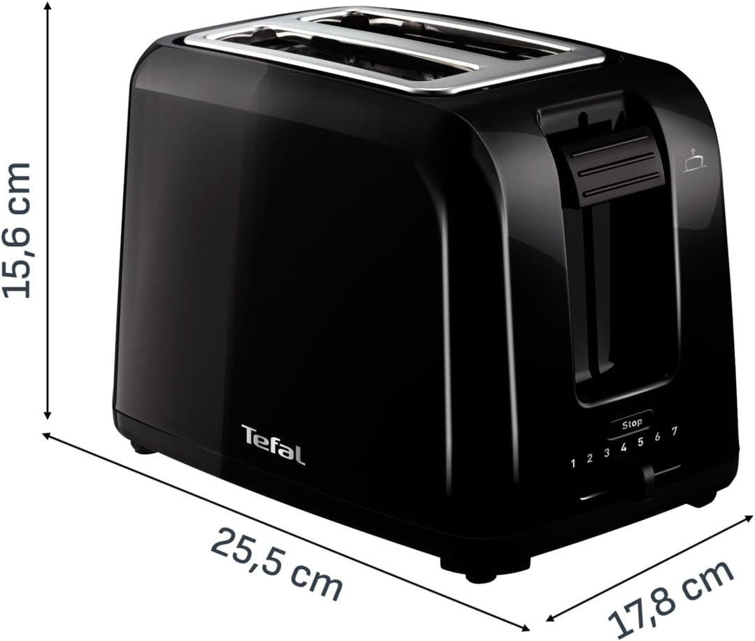Tefal TT1A28 Vita Toaster | 7 Bräunungsstufen | 2 Toastschlitze | zentriert die Brotscheiben | Hebef