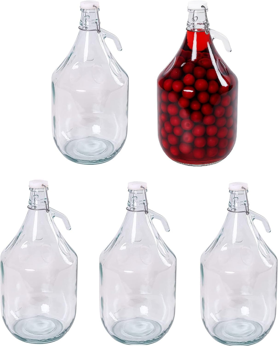 5L Bügelflaschen Gärballon Glasballon Weinballon Bügelverschluss Flasche Weinflasche (5), 5
