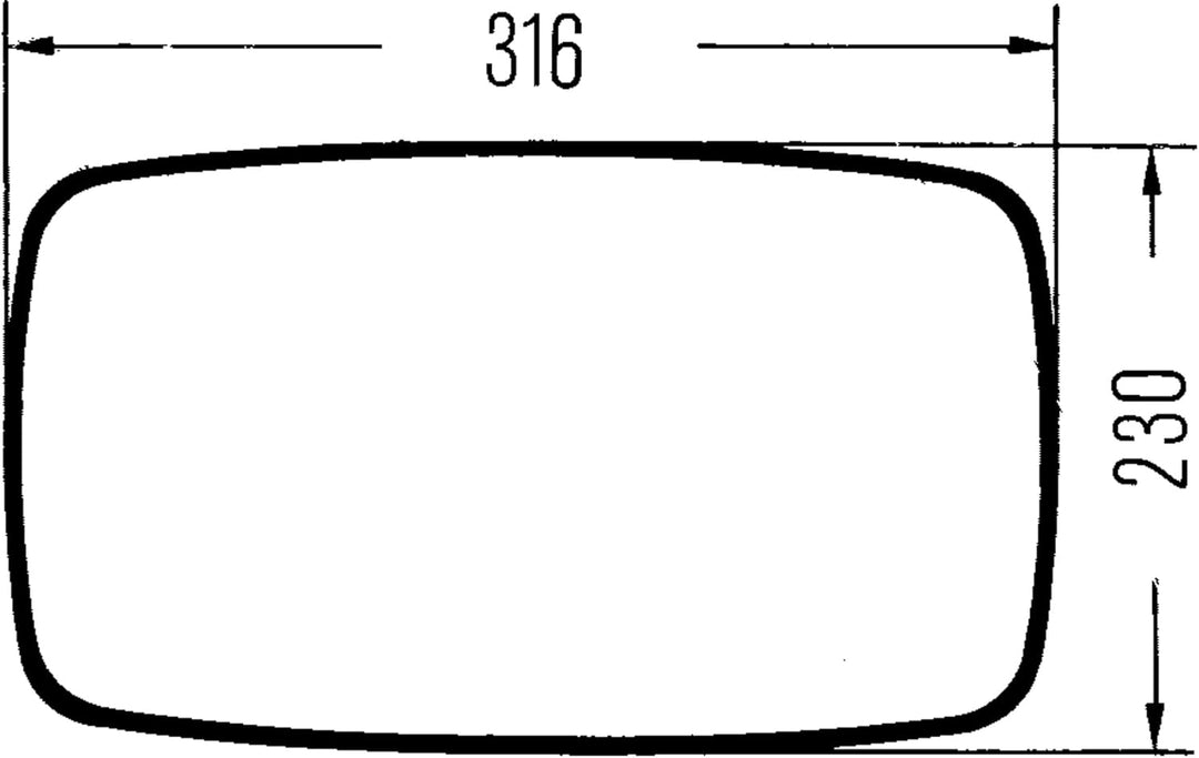 HELLA - Aussenspiegel - Kunststoffgehäuse - schwarz - Breite: 230mm - beidseitig - 8SB 501 263-003,