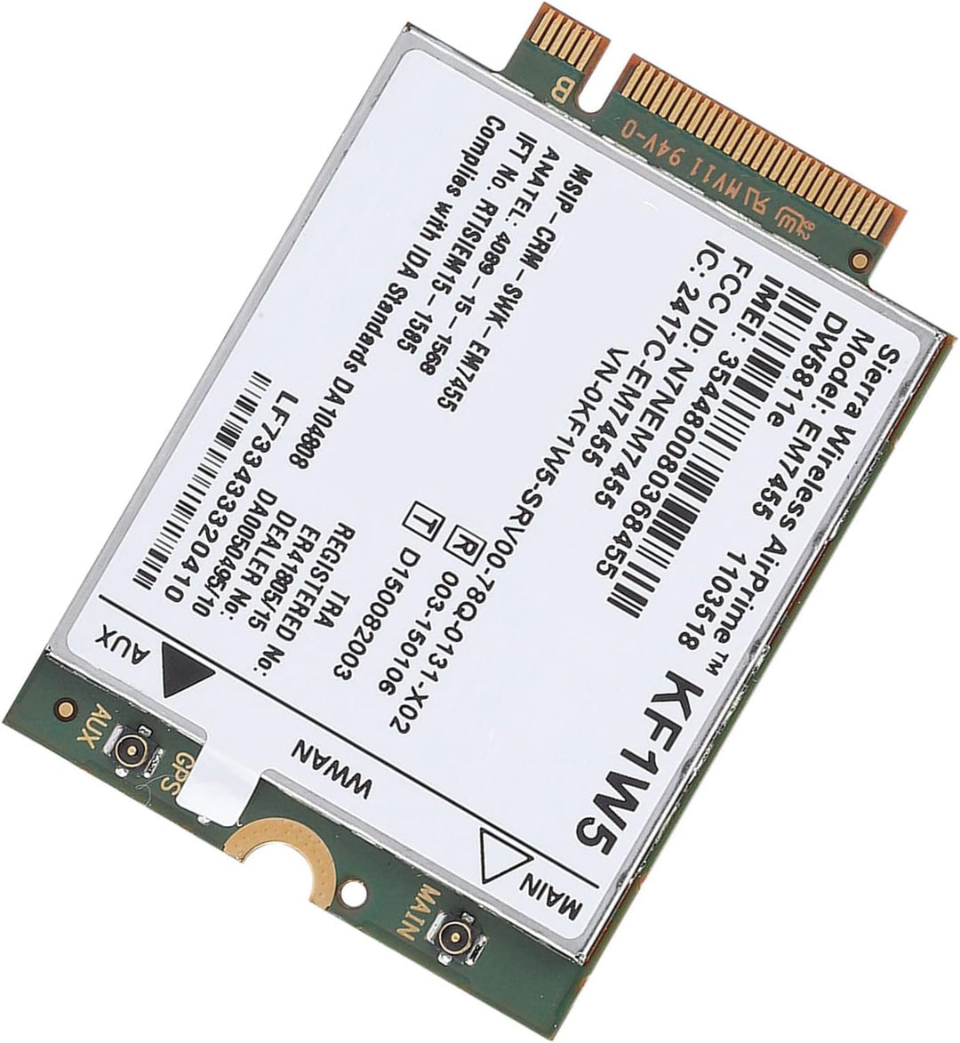 Lazmin 4G LTE WWAN NGFF-Kartenmodul, kabelloses EM7455-Netzwerkadapter-Kartenmodul für Dell DW5811e