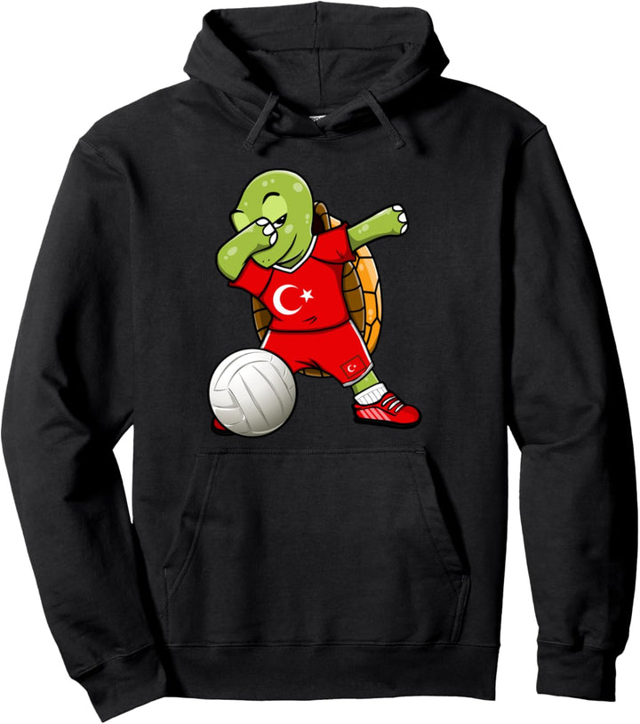 Dabbing Turtle Turkey Volleyball Fans Trikot Türkische Flagge Pullover Hoodie
