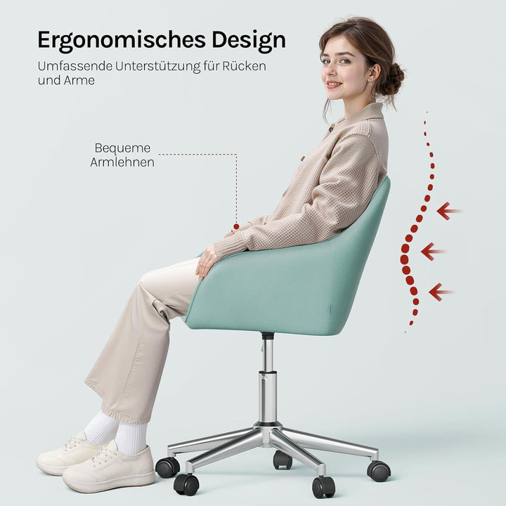 WOLTU Homeoffice Stuhl, Schreibtischstuhl, Drehstuhl, Schminkstuhl, höhenverstellbar, bis 150 kg bel