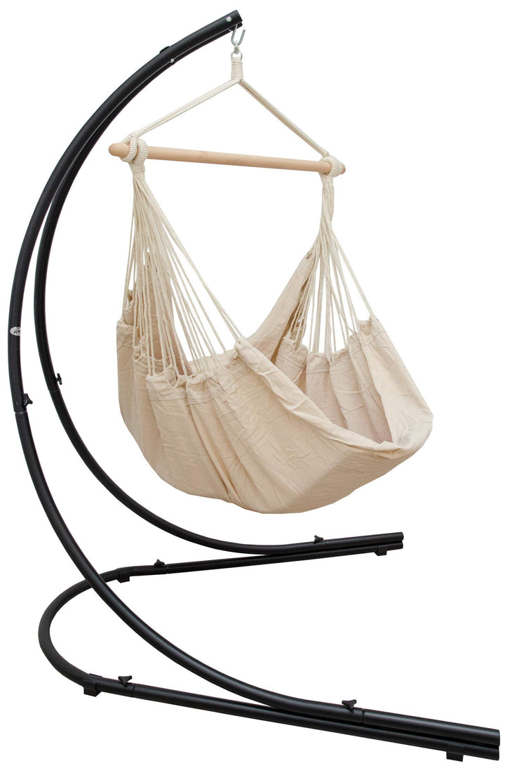 AMANKA XXL Hängesessel mit Gestell Outdoor - 210cm Metall Hängesesselgestell - 185x130cm Hängestuhl