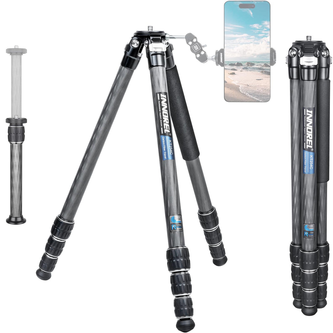 INNOREL KT254C Kohlefaser-Stativ für DSLR-Kamera, sehr professionell, tragbar, strapazierfähig, komp