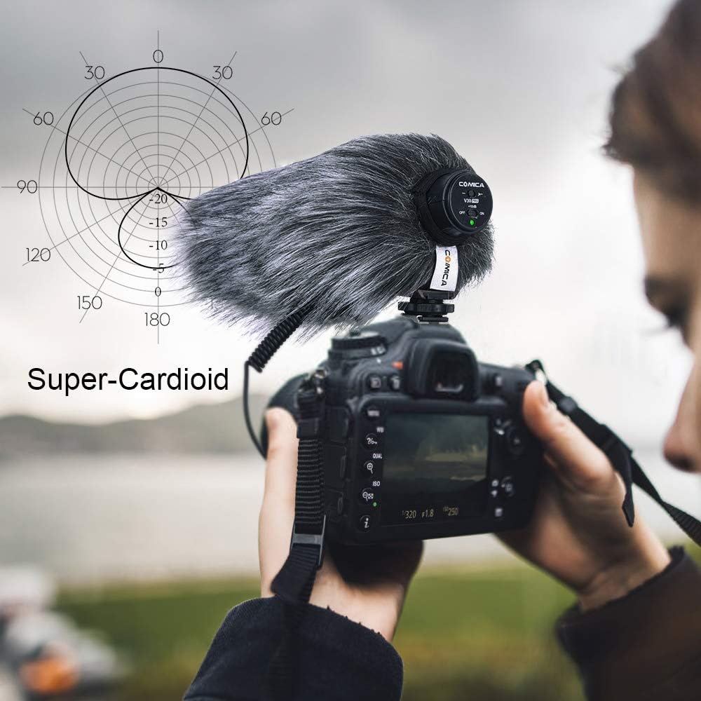 COMICA CVM-V30 PRO Kamera Mikrofon, Professionelles Super-Kardioid Kondensor Shotgun Video Mikrofon