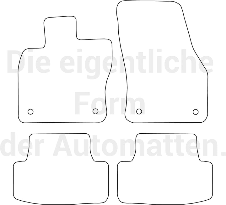 moto-MOLTICO Fussmatten Auto Velours Autoteppiche Schwarz Automatten Set 4-teilig passend für VW T-R