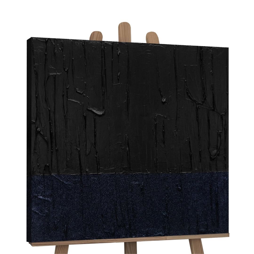 YS-Art Abstrakt Acryl Gemälde auf Leinwand Dunkles Samt handgemalt Wandbilder Wohnzimmer modern Wohn