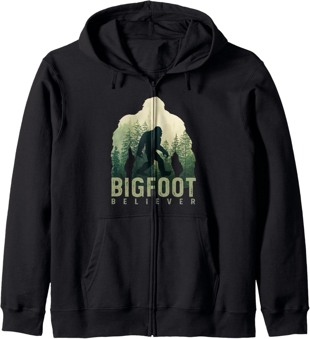 Sasquatch Yeti Figur Natur Doppelbelichtung Bigfoot Kapuzenjacke