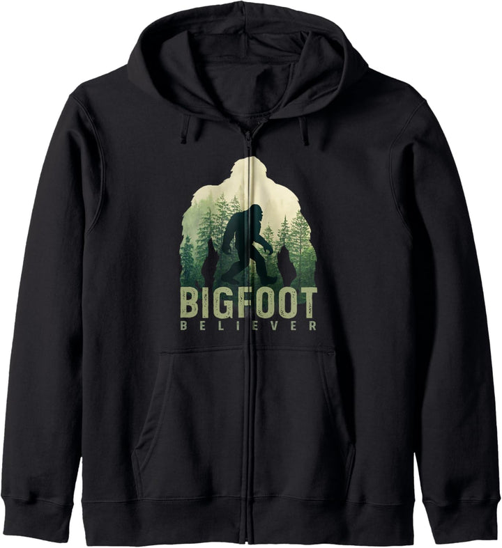 Sasquatch Yeti Figur Natur Doppelbelichtung Bigfoot Kapuzenjacke