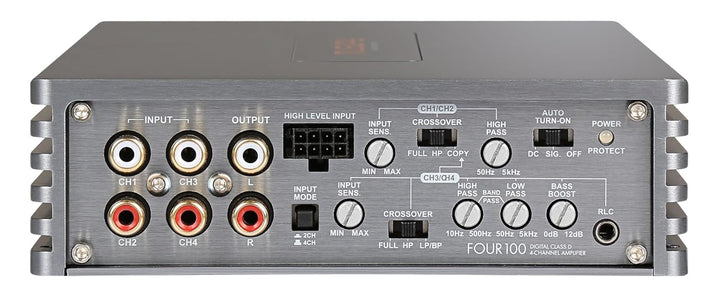 MUSWAY FOUR100 - 4-Kanal CLASS D Car-Hifi Verstärker mit 800 Watt RMS und Pegel-Fernbedienung