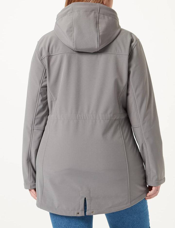 Ankerglut Damen Softshellmantel Kurzmantel mit Kapuze Gefüttert Übergangsjacke #Ankerglutbrise Softs