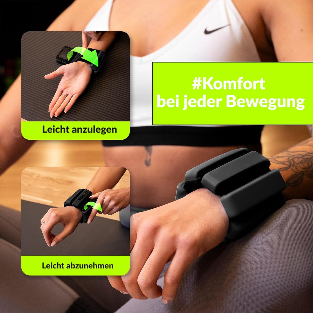 Fizyo Verstellbare Handgelenkgewichte – Set mit 2 Stück Langlebiges tragbares Handgelenk- und Knöche