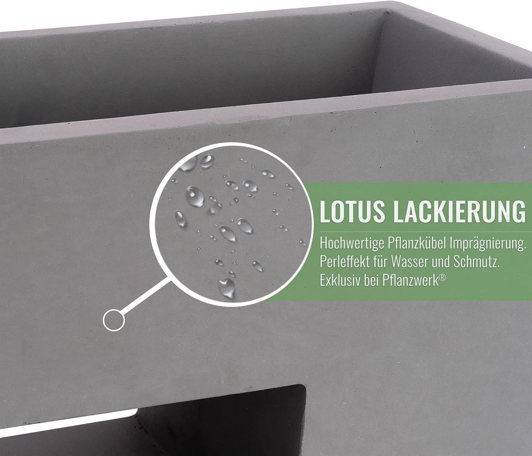 Pflanzwerk® Pflanzkübel Vista Grau 92x45x27cm *Frostbeständig* *UV-Schutz* *Qualitätsware*, 92x45x27