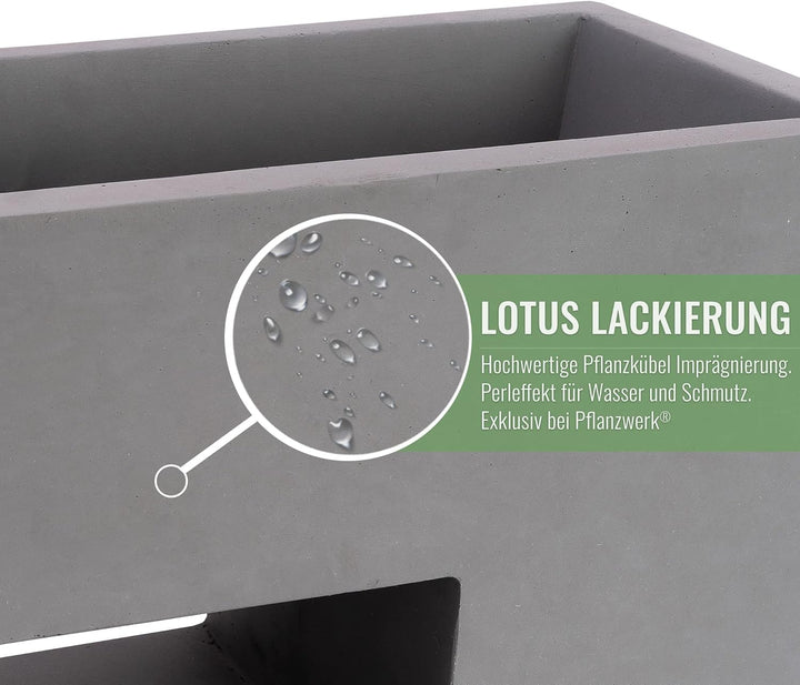 Pflanzwerk® Pflanzkübel Vista Grau 92x45x27cm *Frostbeständig* *UV-Schutz* *Qualitätsware*, 92x45x27