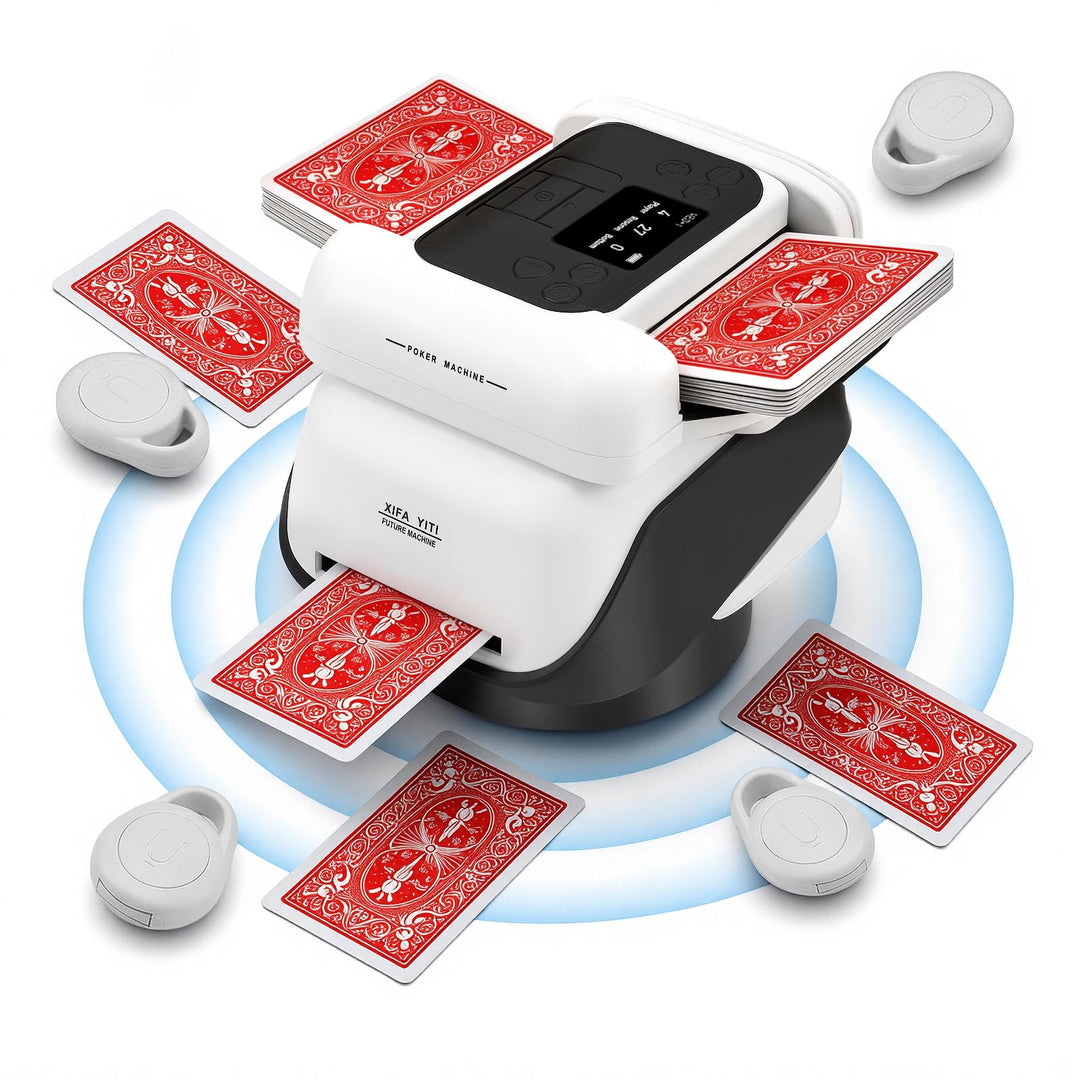 Automatische Kartenmischer und Kartensender 2 in 1, Kartenmischmaschine Kartenmischgerät mit 4 Fernb
