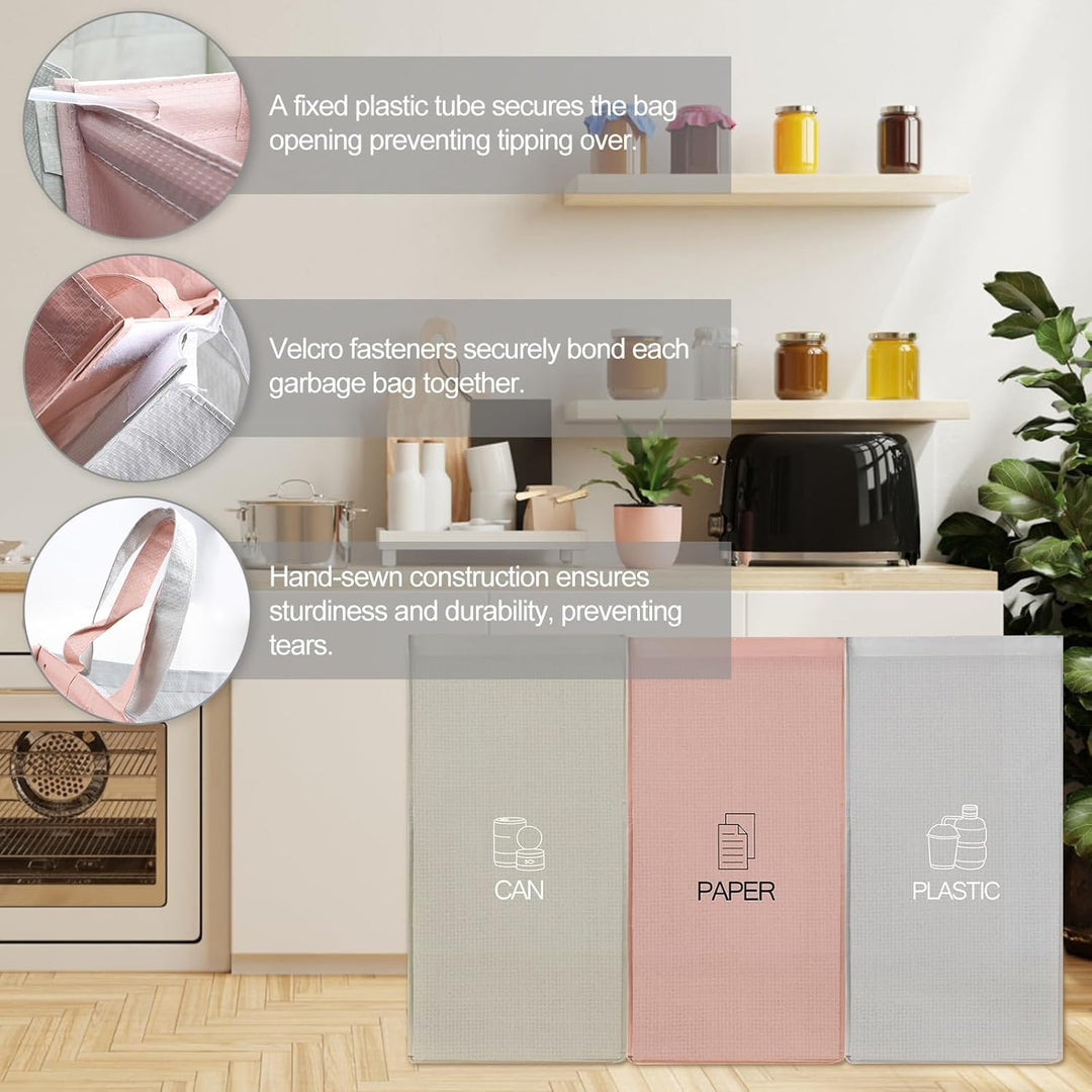 Mülltrennsystem 3fach für Papier Kunststoff und Leergut Abstellraum Ordnungssystem Recycling Mülltre