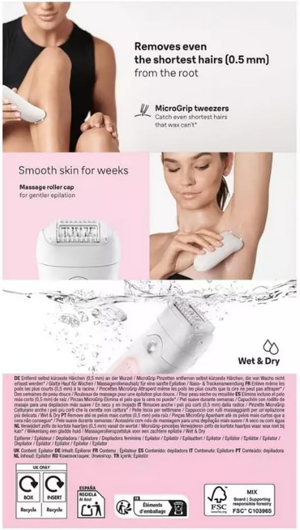 Braun Silk·épil 5, Epilierer nass &amp; trocken, einfache Haarentfernung, langanhaltende glatte Haut, 5-