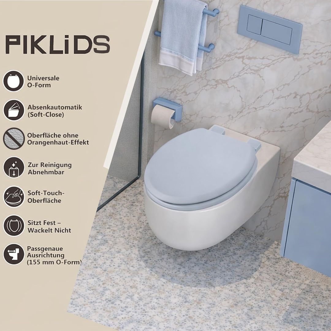 WC-Sitz Holzkern, Ｍatt – Soft-Touch & ultraglatt (ohne Orangenhaut), Absenkautomatik & Schnellversch