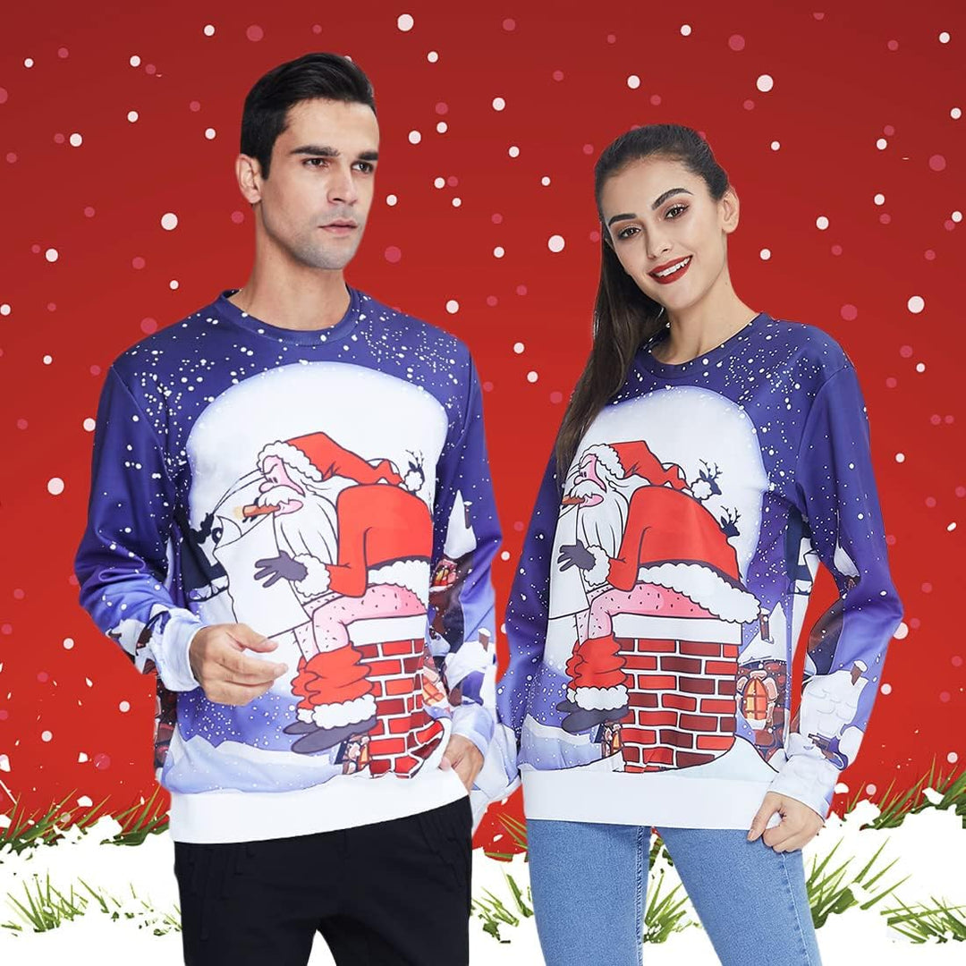 NEWISTAR Herren Ugly Christmas Sweater Sweatshirts 3D Weihnachtspullover Damen Hässlich Weihnachten