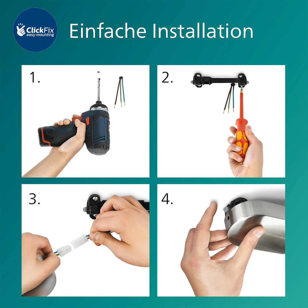 Philips LED Bliss DC-Deckenleuchte Ventilator, 28W, Nickel