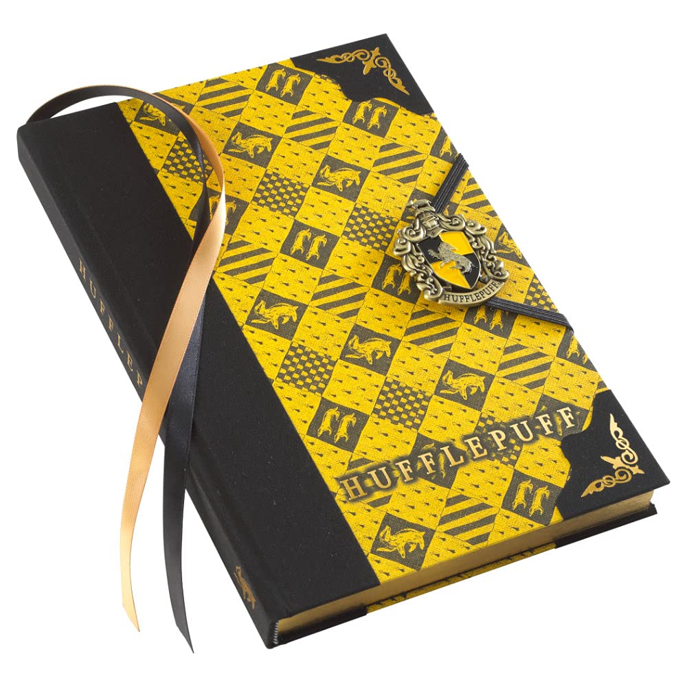 The Noble Collection Harry Potter Premium Notizbuch Hufflepuff Wappen gelb, Hardcover, gebunden, mit