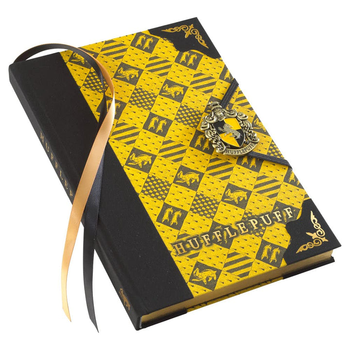 The Noble Collection Harry Potter Premium Notizbuch Hufflepuff Wappen gelb, Hardcover, gebunden, mit