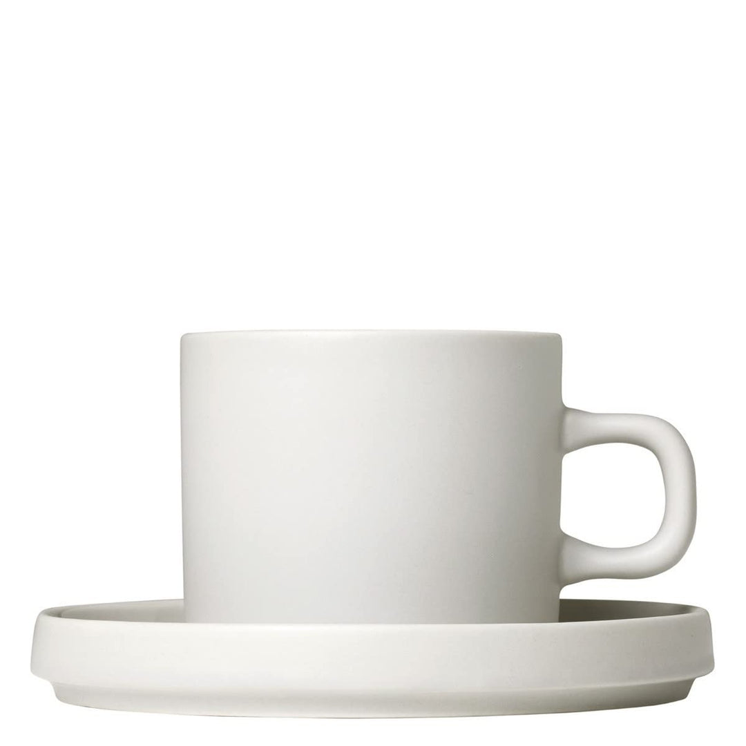 blomus -PILAR- Set 2 Kaffeetassen aus Steingut, Moonbeam, 200 ml Fassungsvermögen, schlichte Eleganz