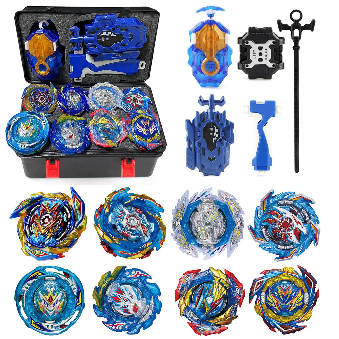 12Pcs Gyros Turbo Kreisel Set, Spielzeug Geschenk + Launcher Mit Box Set,Blue, Blue
