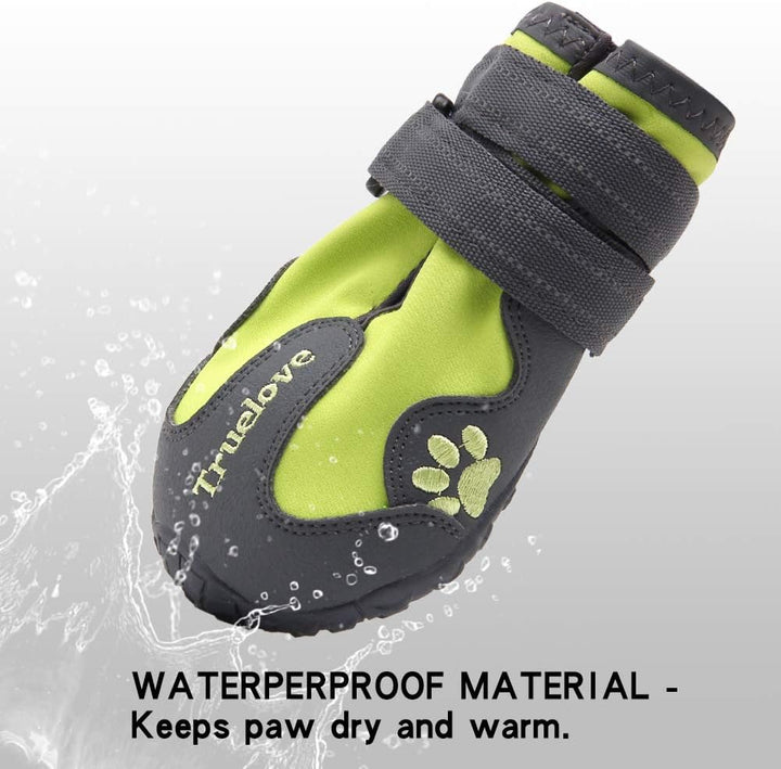 MOKCCI Truelove Pfotenschutz Hundestiefel,Wasserdicht Hundeschuhe mit Reflektierenden Riemen für Kle