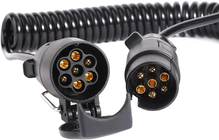 Anhänger Spiralkabel 7 Polig 3,5 Meter, 12V Anhänger Verlängerungskabel 7 Polig, Anhängerkabel Mit A