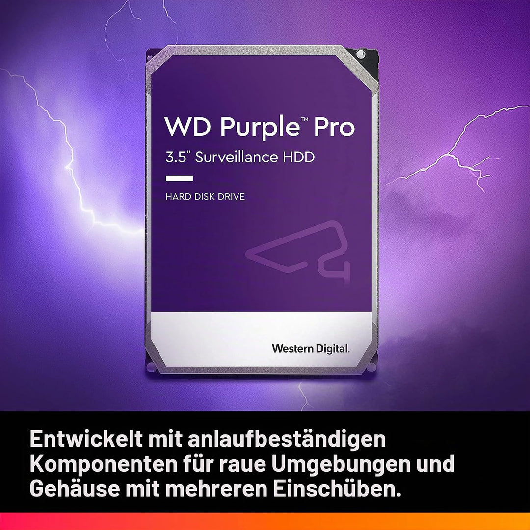 WD Purple Pro interne Festplatte 8 TB (3,5 Zoll, OptiNAND, 550 TB/Jahr Workload-Rate, 512 MB Cache,