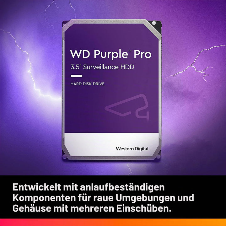 WD Purple Pro interne Festplatte 8 TB (3,5 Zoll, OptiNAND, 550 TB/Jahr Workload-Rate, 512 MB Cache,