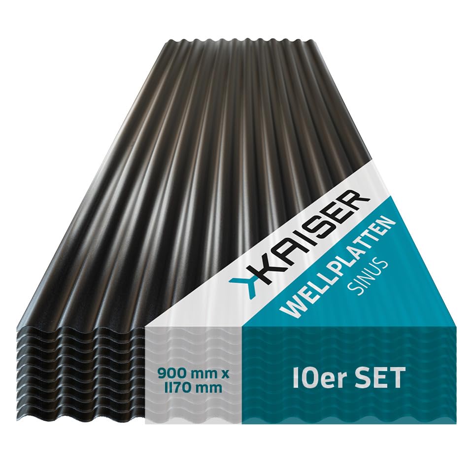 KAISER plastic® Wellplatte | Xtra Strong (PC) | C-Struktur und schwarz | 0,8mm Stärke | Sinus 76/18