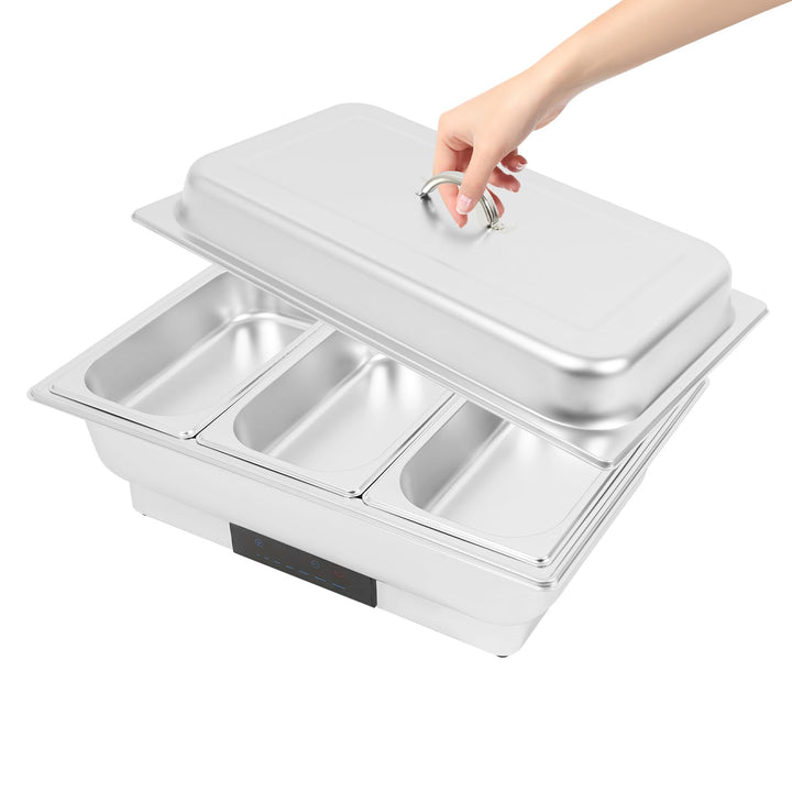Elektrisches Buffetwärmer Speisenwärmer Chafing Dish Buffet Server Edelstahl Speisenwärmer mit Tempe