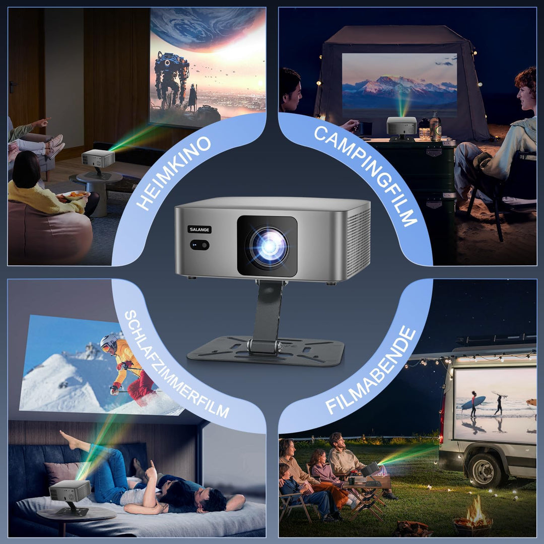 ZDSSY Mini Beamer 8K Unterstützt Native 1080P Smart Projektor Android 14,Tragbarer mit WiFi 6 BT 5.2