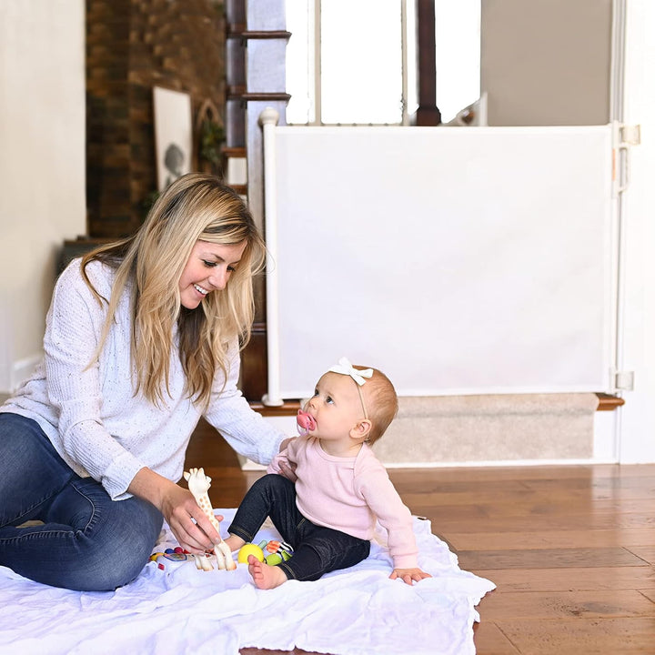 Momcozy Treppenschutzgitter Ausziehbare für Babys, 0-140 cm, 83 cm Hoch Baby Absperrgitter Treppensc