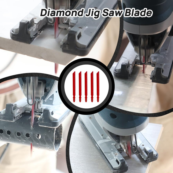 FOCSTOL Diamant-Stichsägeblatt - 5 Stück 100mm Trennscheibe mit T-Schaft für Fiberglas Marmor Kunsts