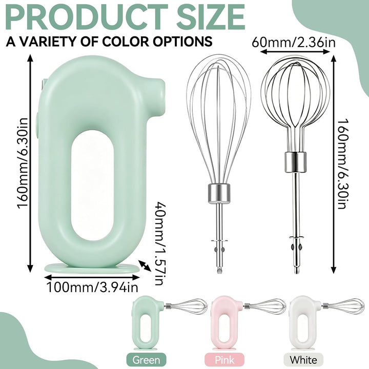 Handmixer, Kabelloser Elektrischer Mini-Eierschläger Handrührgerät Mit 4 Geschwindigkeitsstufen USB