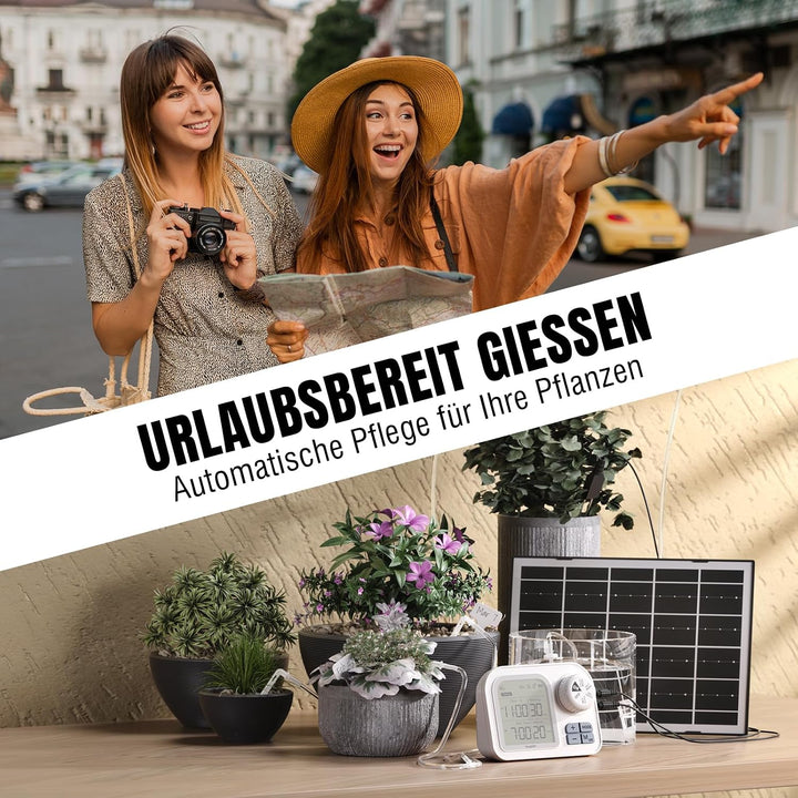 Raddy WS-7 Solar-Automatische Bewässerungssystem, IPX7-Wasserdichtigkeit, Bewässerung für 15 Topfpfl