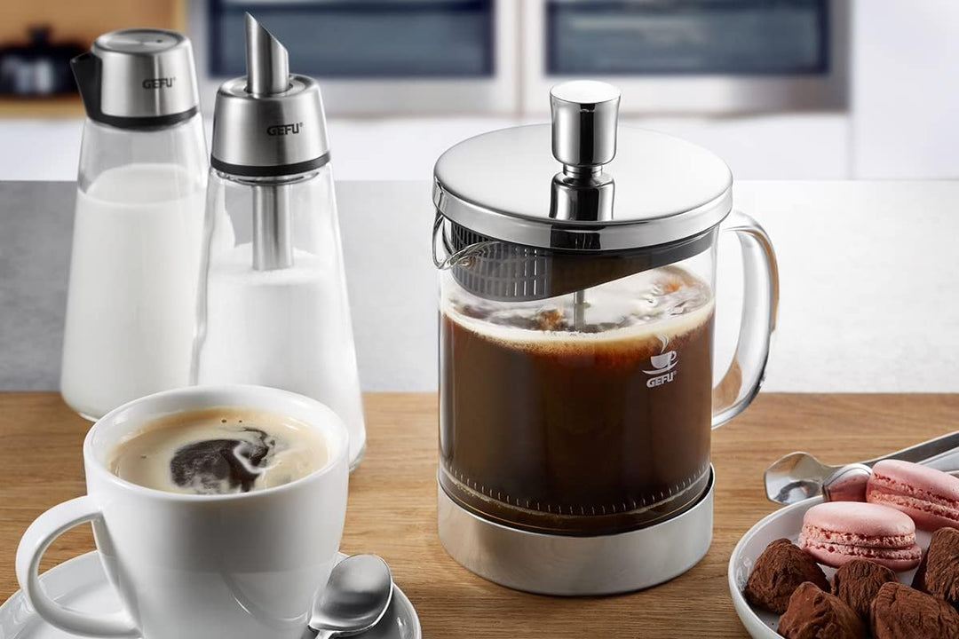 GEFU Kaffeebereiter DIEGO 600 ml | French Press aus Borosilikatglas & Edelstahl | Für 5 Tassen Kaffe